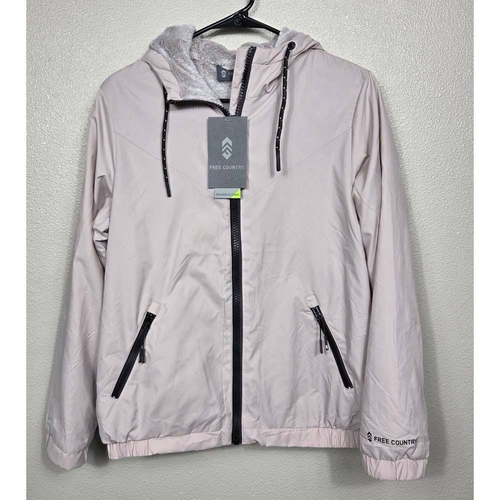 Free Country Windshear Faux Fur Lined Hooded Jacket Women's S NWT Blush